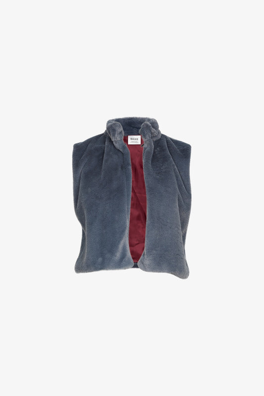 Gilet Fausse Fourrure Grise