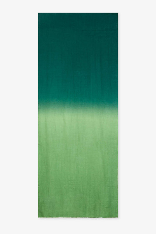 Echarpe Dégradé Vert Émeraude - Laine & soie