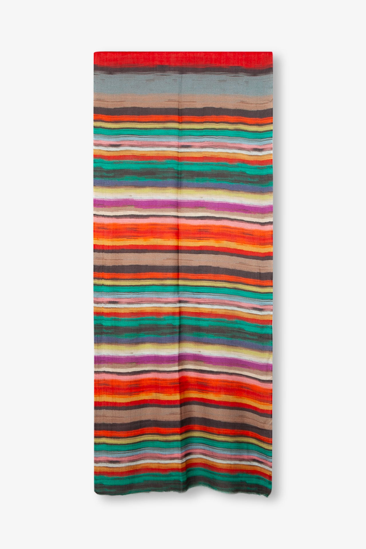 Echarpe Rayures Rouge - Laine & soie