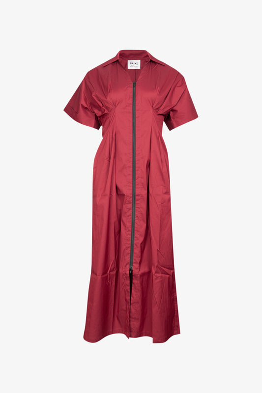 Robe Corset Zip Popeline Prune