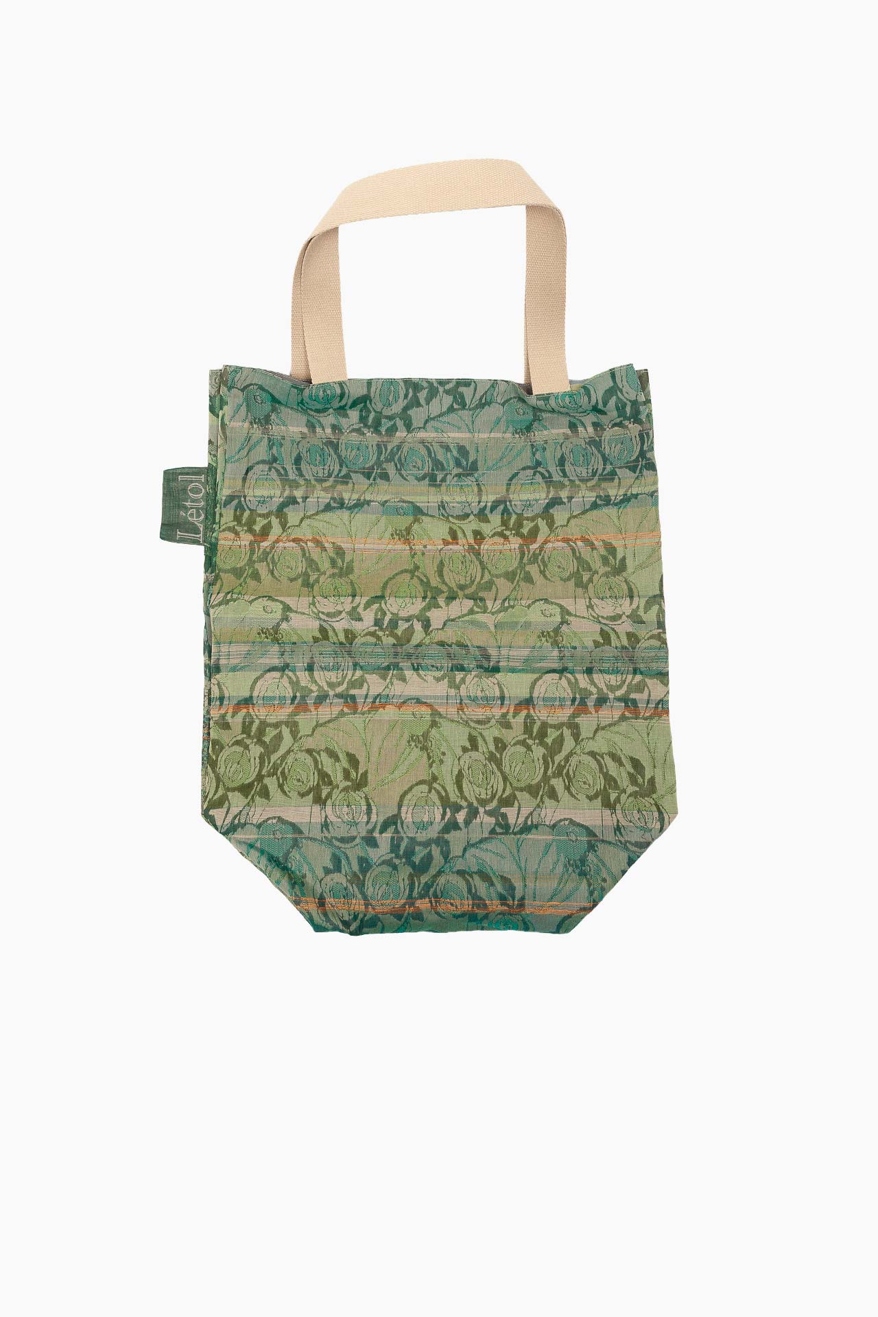 Sac à Two — Grand Format | Jacquard Réversible en Coton Bio | Verts
