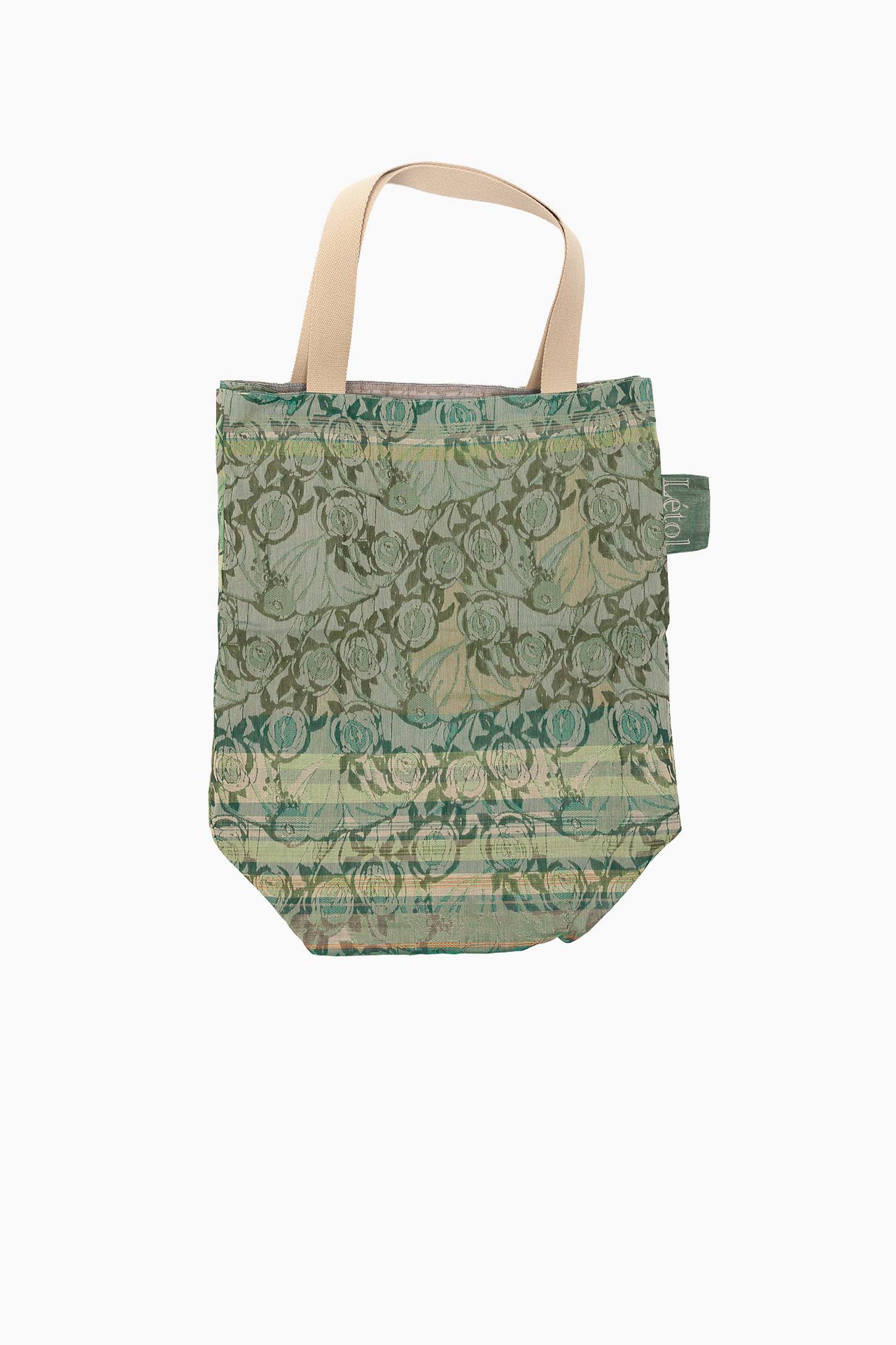 Sac à Two — Grand Format | Jacquard Réversible en Coton Bio | Verts