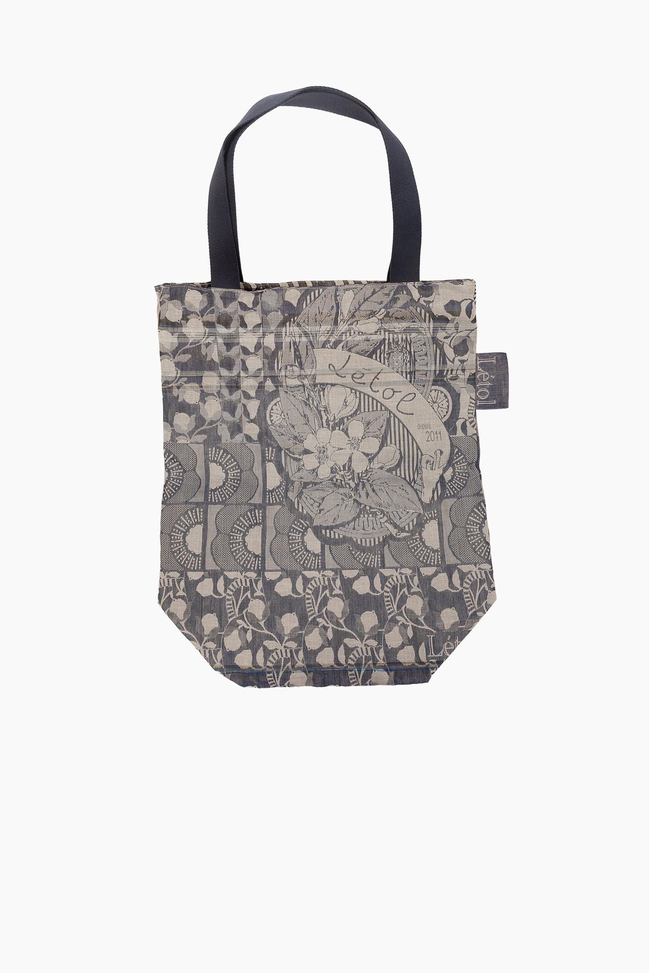 Sac à Two — Grand Format | Jacquard Réversible en Coton Bio | Noirs/bleus