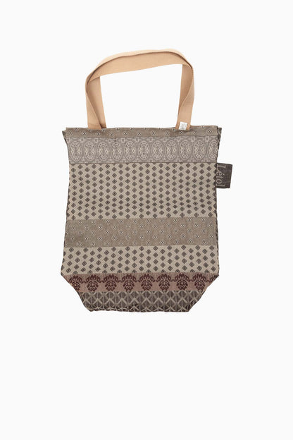 Sac à Two — Grand Format | Jacquard Réversible en Coton Bio | Gris/pastels
