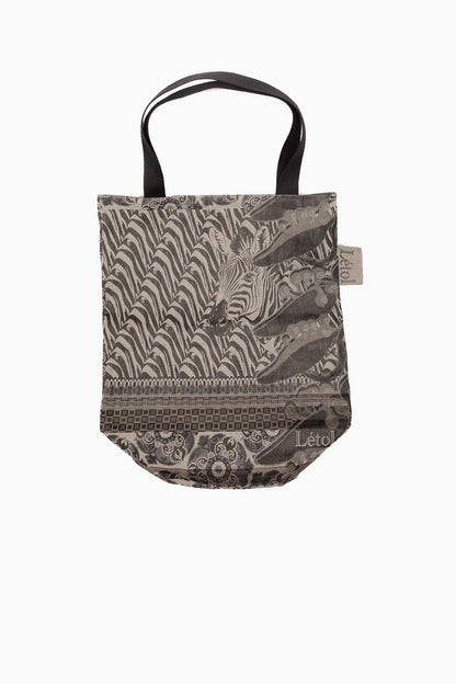 Sac à Two — Grand Format | Jacquard Réversible en Coton Bio | Gris/Zebre