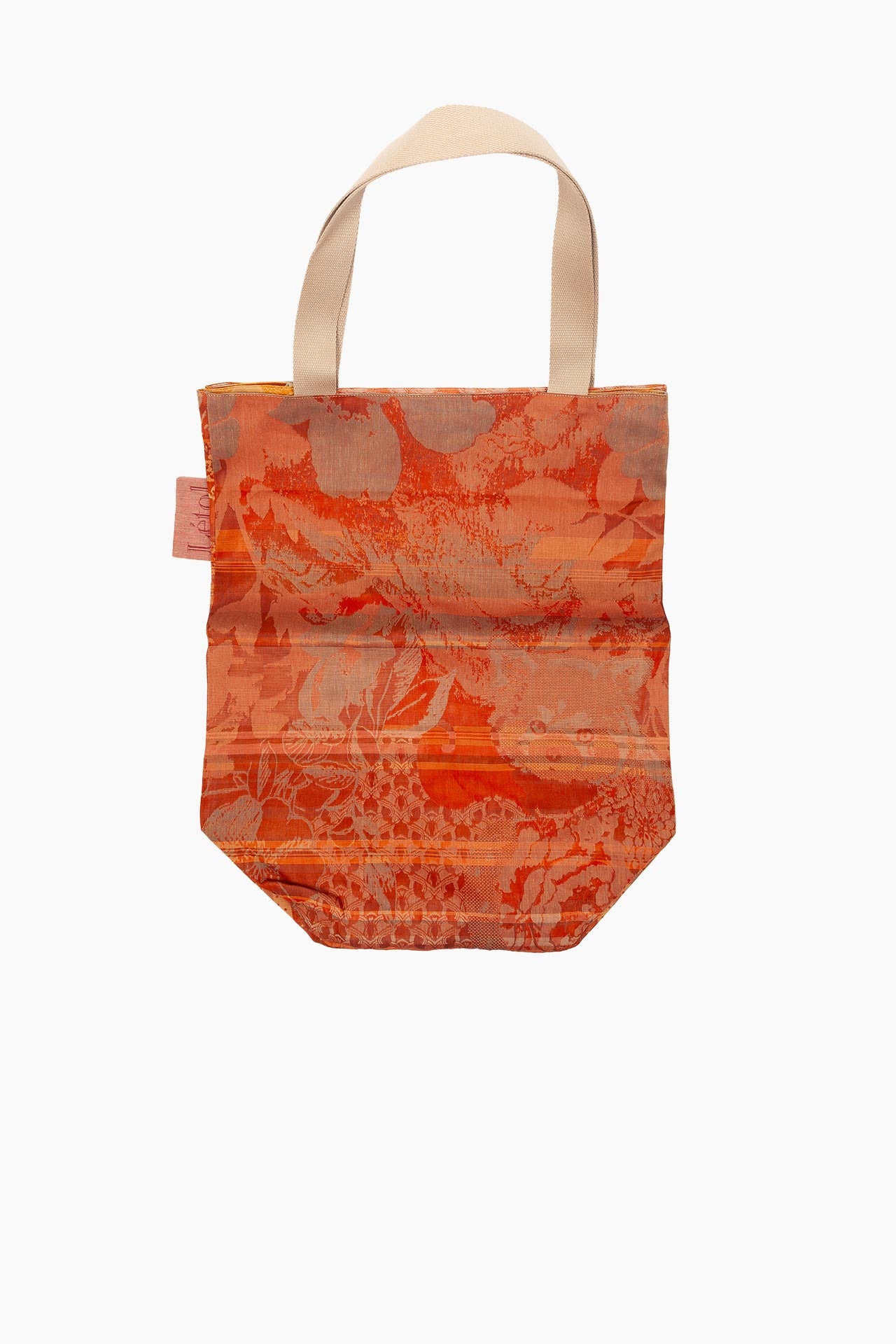 Sac à Two — Grand Format | Jacquard Réversible en Coton Bio | Orange/cuivres