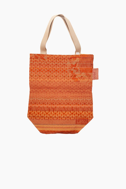 Sac à Two — Grand Format | Jacquard Réversible en Coton Bio | Orange/cuivres