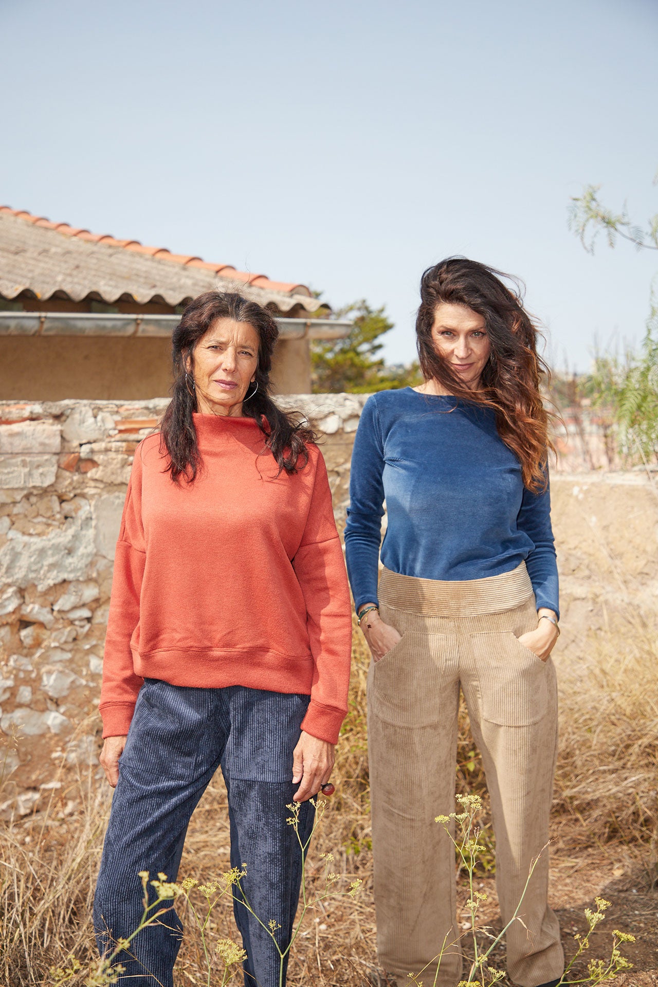 Blue Corduroy Patch Top