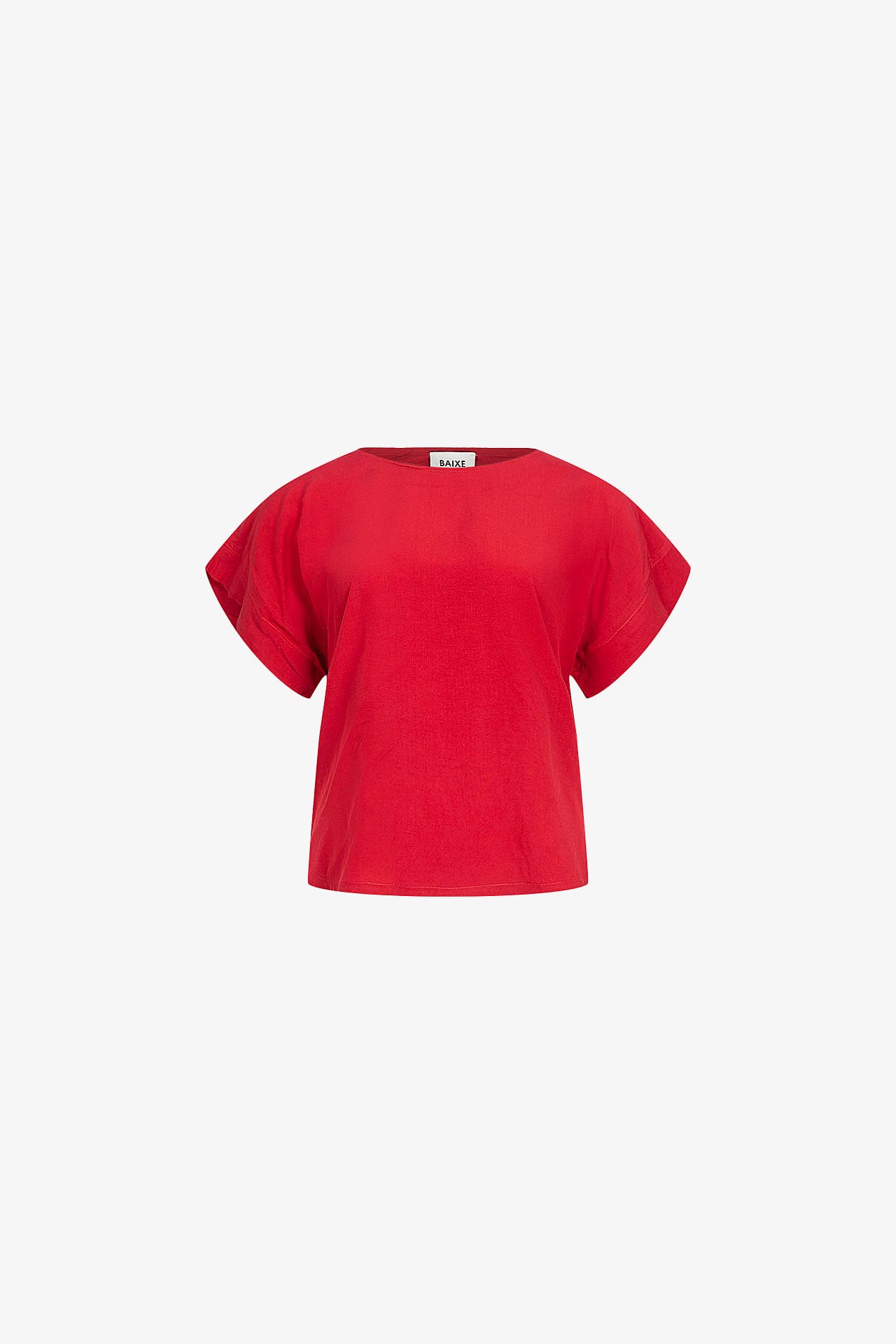 Raspberry Viscose Lapel Sleeve Top