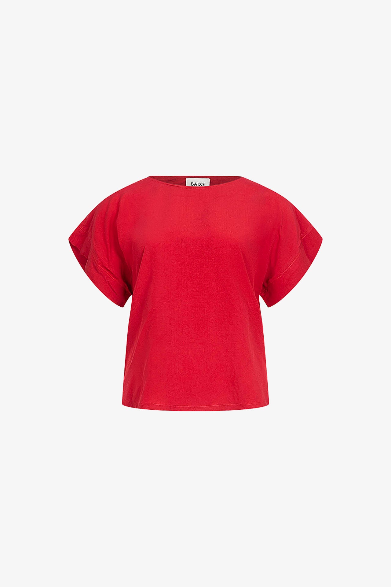 Raspberry Viscose Lapel Sleeve Top