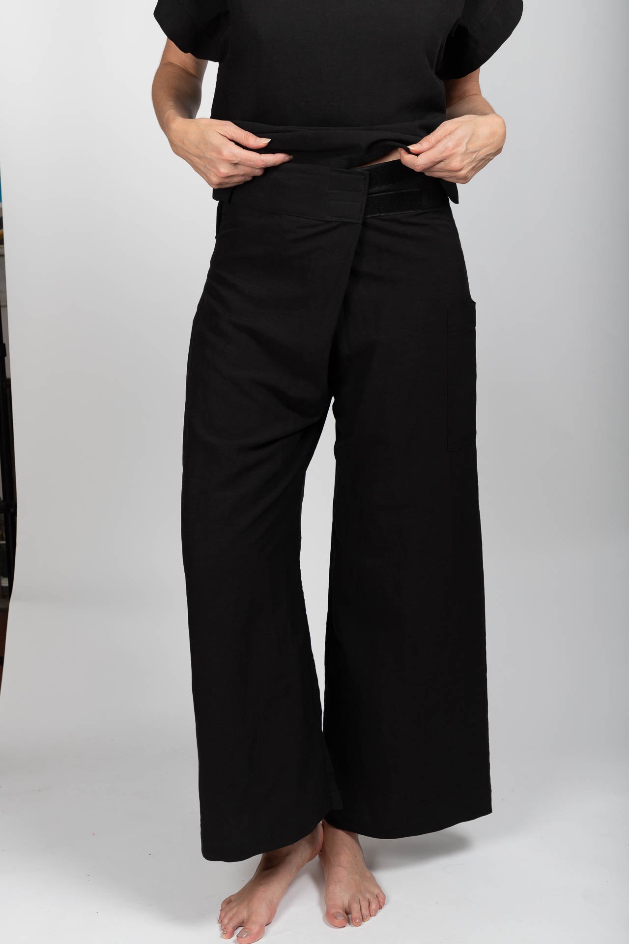 Pantalon Bali Viscose Lin Noir
