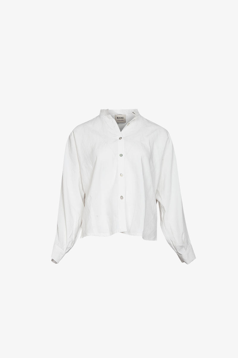 Chemise Nehru Lin Viscose Blanc