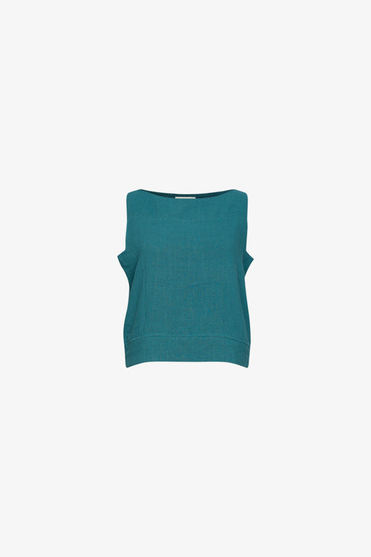 Top Bateau Lin Viscose Canard