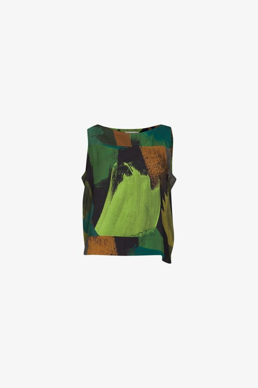 Top Bateau Viscose Peinture