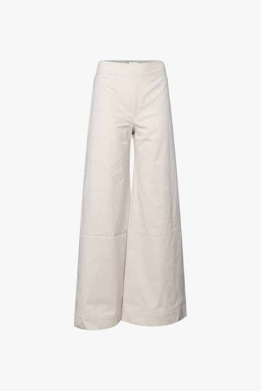 Pantalon Gaucho Seersucker Beige
