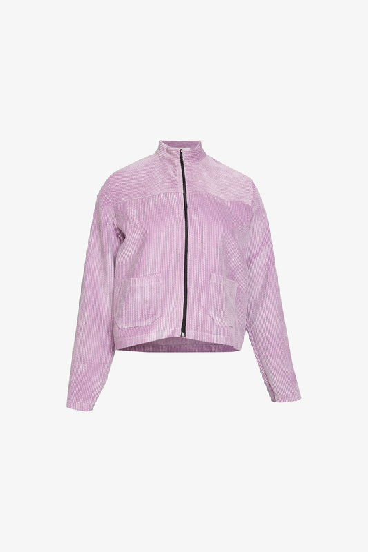 Veste Découpe Zip Velours Grosse Cote Lila