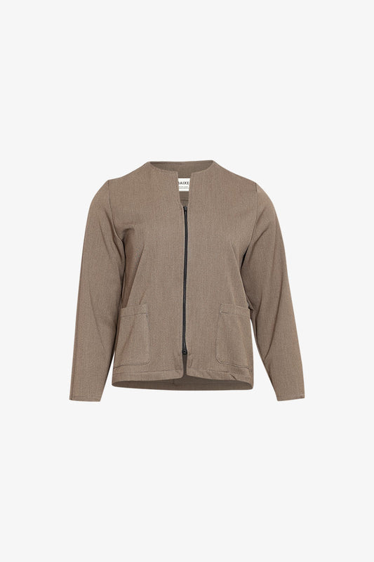 Veste Chacha Zip Gabardine Taupe Chiné