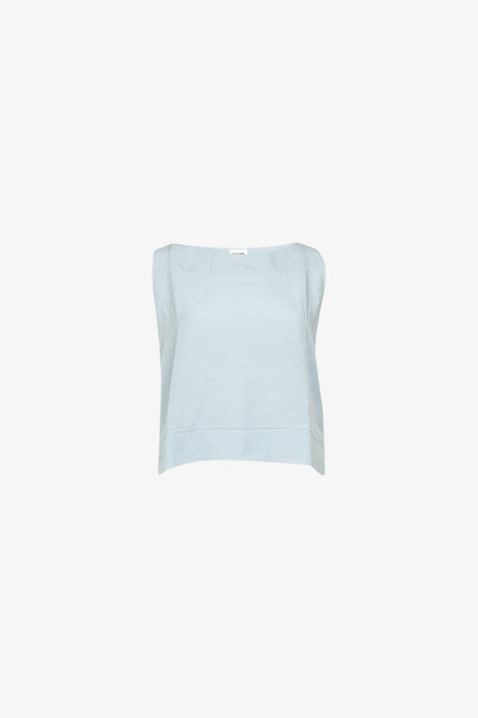 Top Bateau Lin Viscose Bleu Ciel
