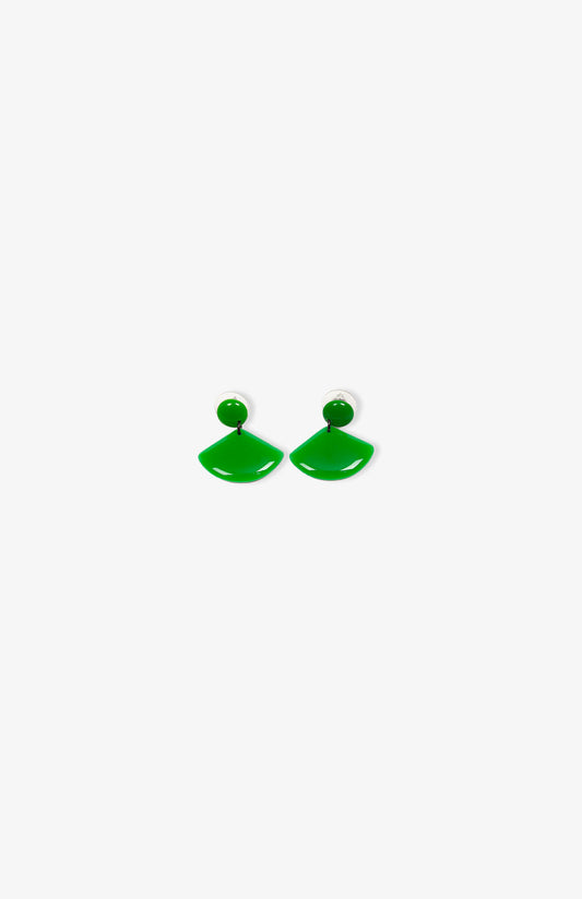 Boucles d’oreilles Petits Eventails - Vert Tropical