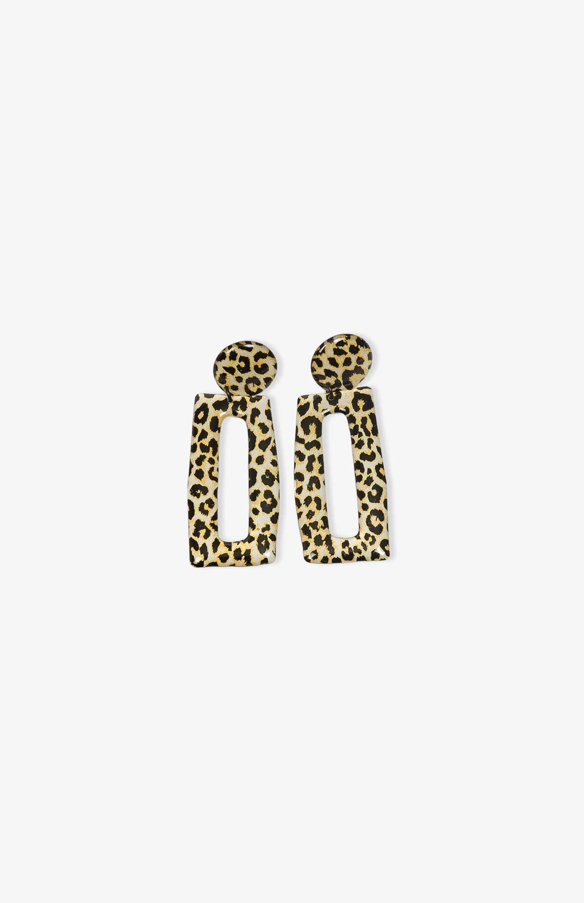 Boucles d’oreilles rectangles - Léopard