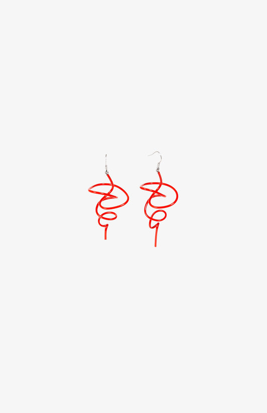 Little Zig Earrings - Shiny Red
