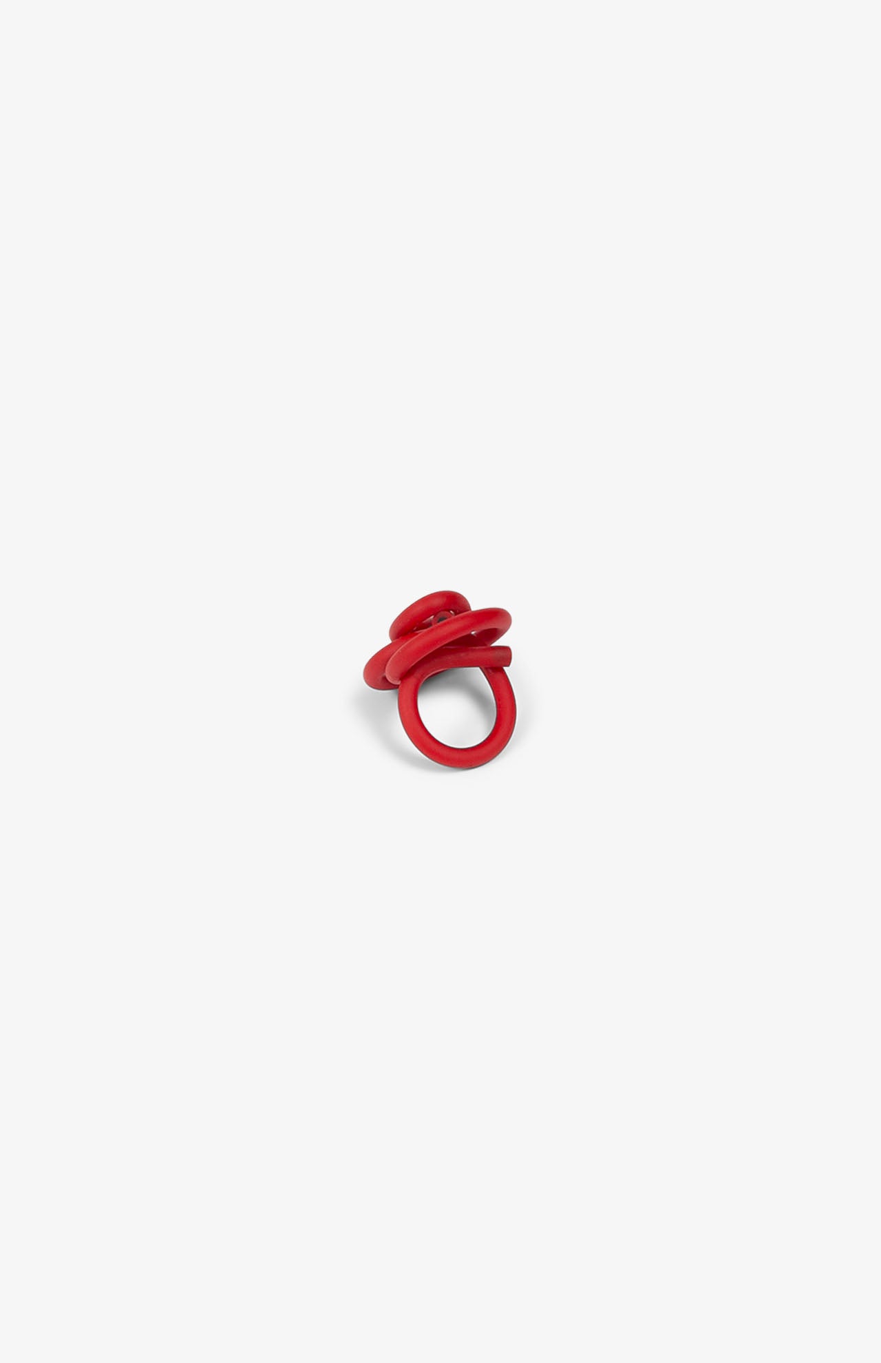 Bague Zig Mat - Rouge Foncé
