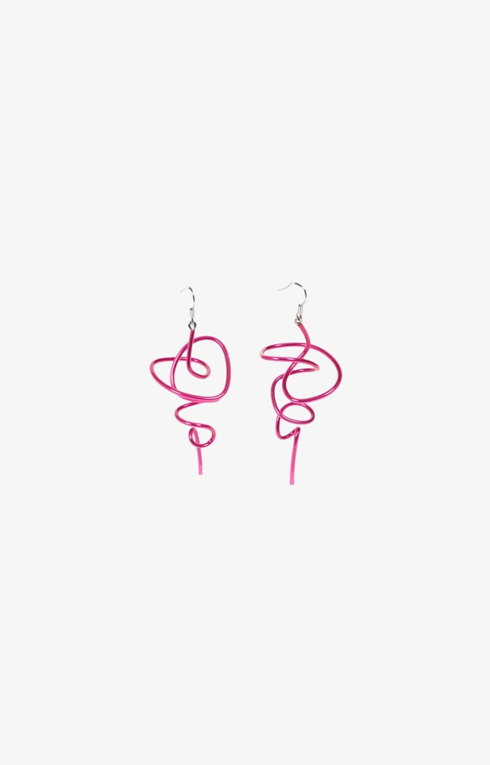 Little Zig Earrings - Shiny Dark Pink