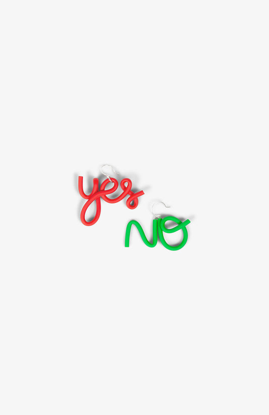 Boucles d'oreilles Yes & No - Mat Rouge et Vert