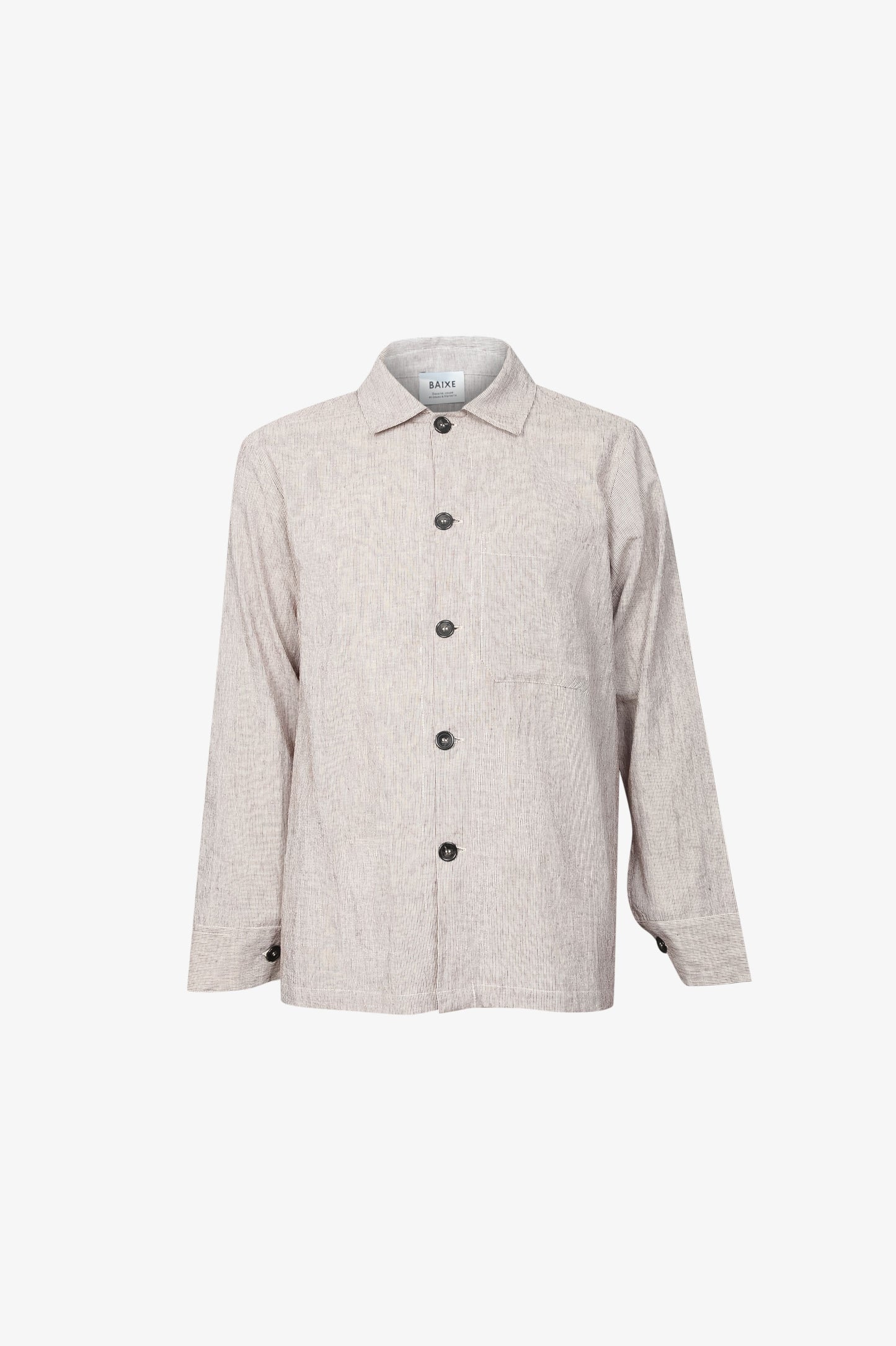 Skjortjacka Linne Bomull Gråmelerad