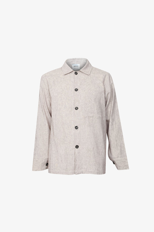 Surchemise Lin Coton Rayures Bordeaux