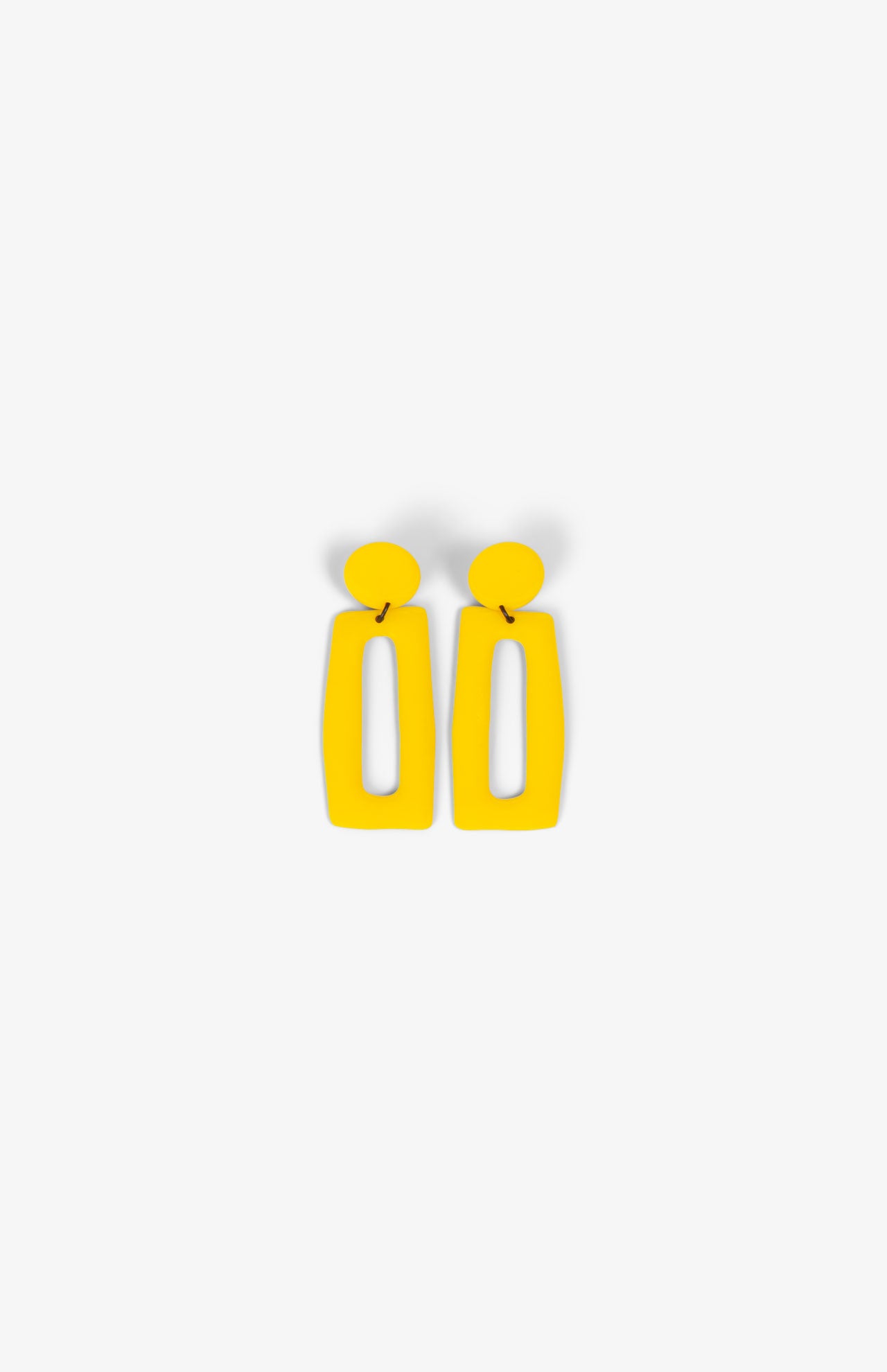 Pendientes rectangulares - Clips - Amarillo
