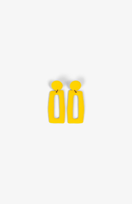Pendientes rectangulares - Clips - Amarillo