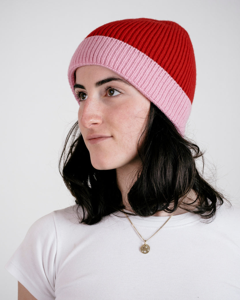 Bonnet Mailcott - Rose & rouge