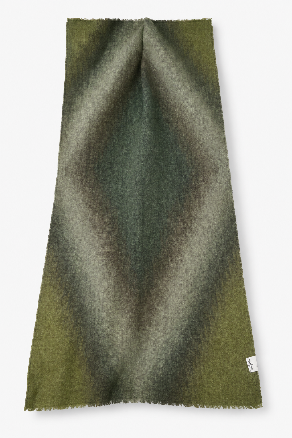 Echarpe Losange Ikat Kaki - Laine & modal