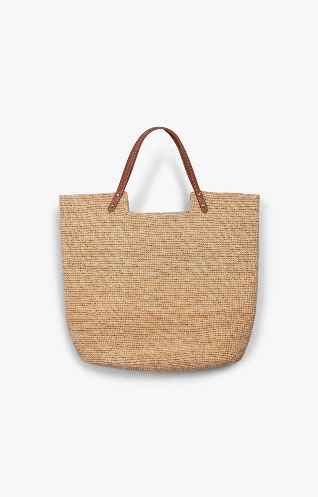 Hélio Natural shopping bag / caramel leather handles