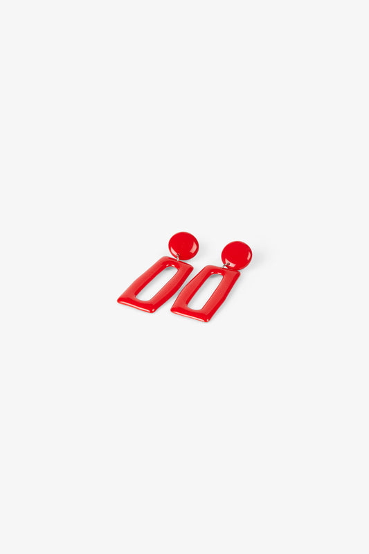 Boucles d’oreilles rectangles - Rouge