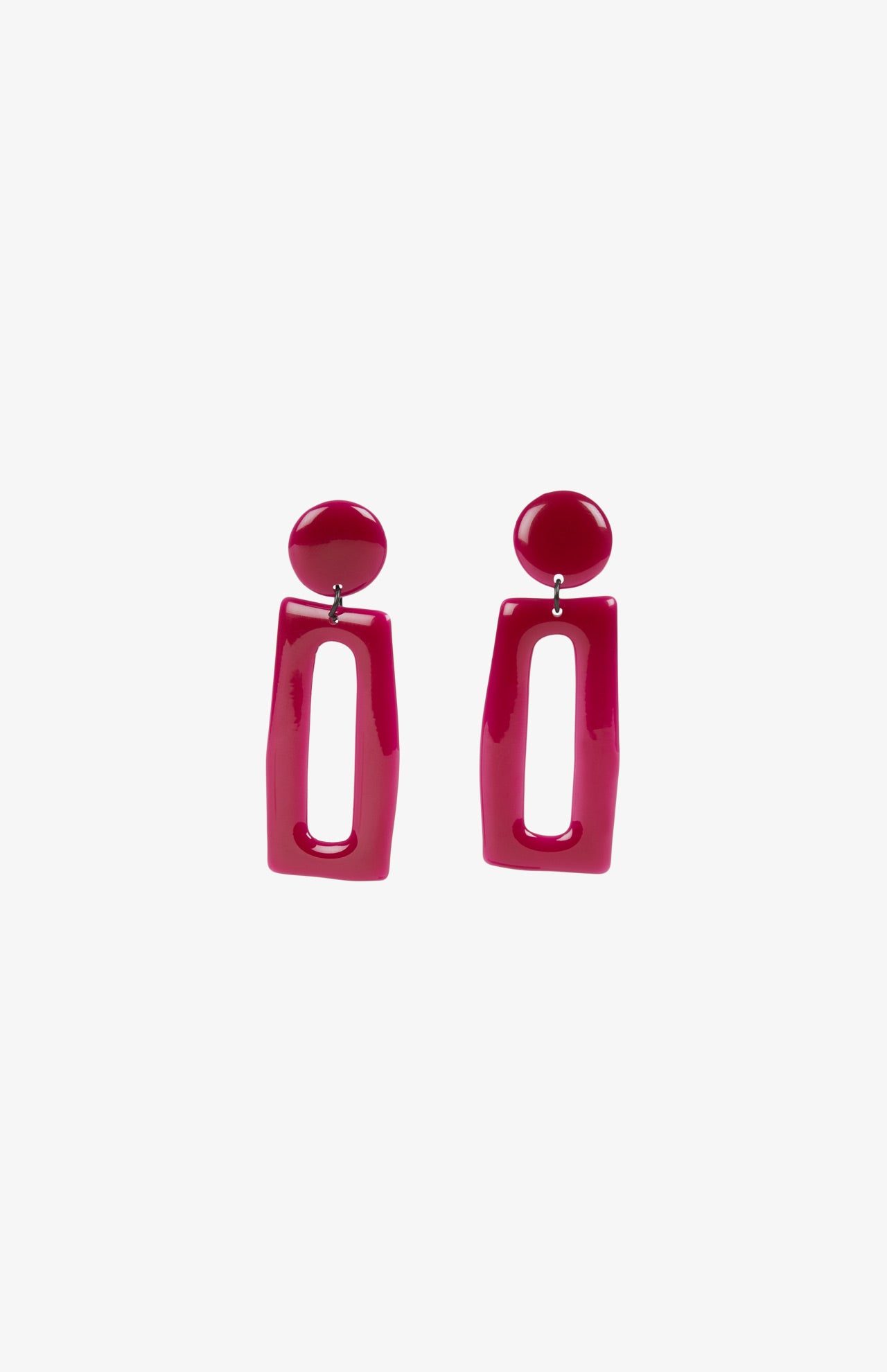 Boucles d’oreilles rectangles - Prune