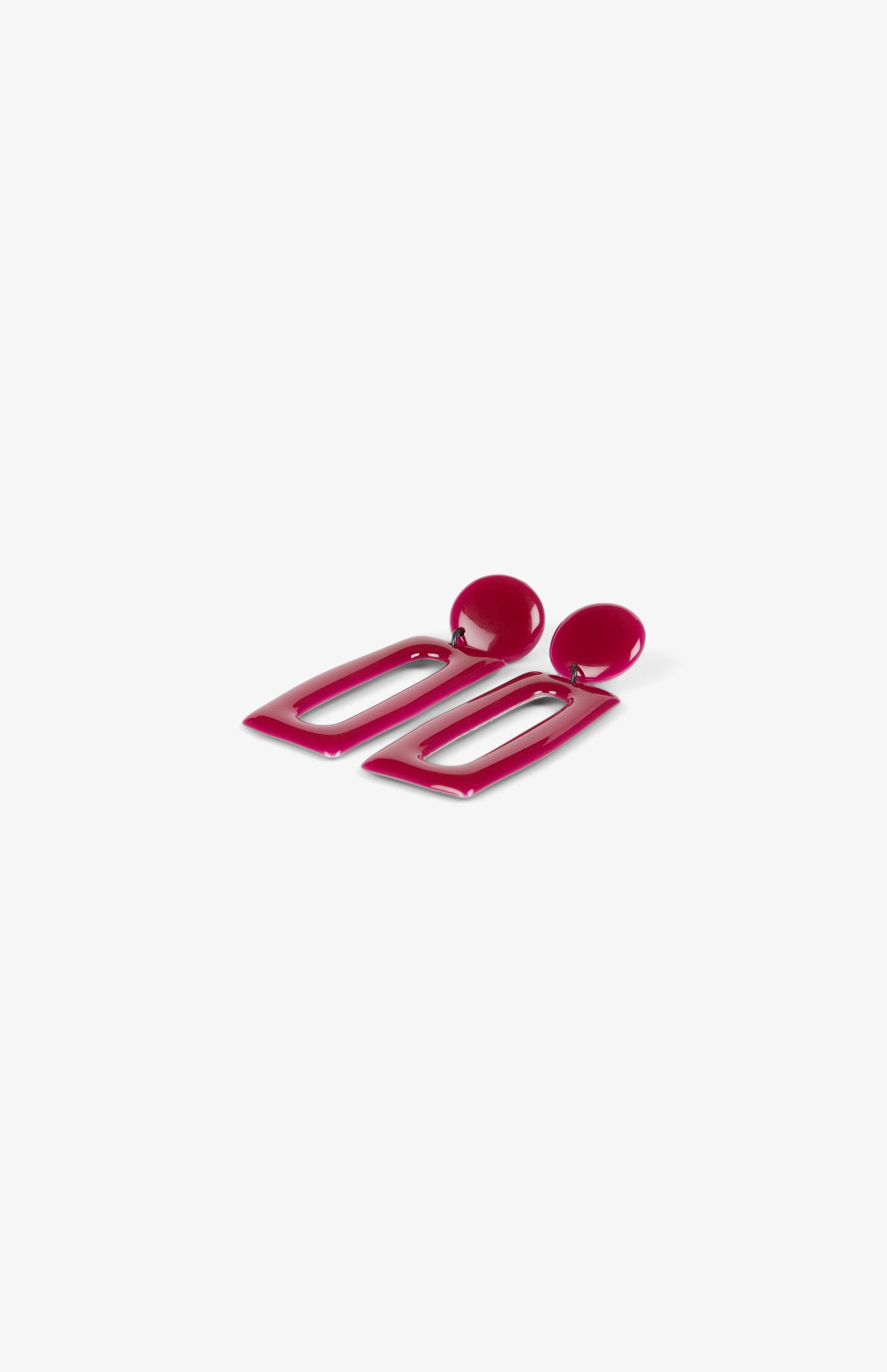 Boucles d’oreilles rectangles - Prune