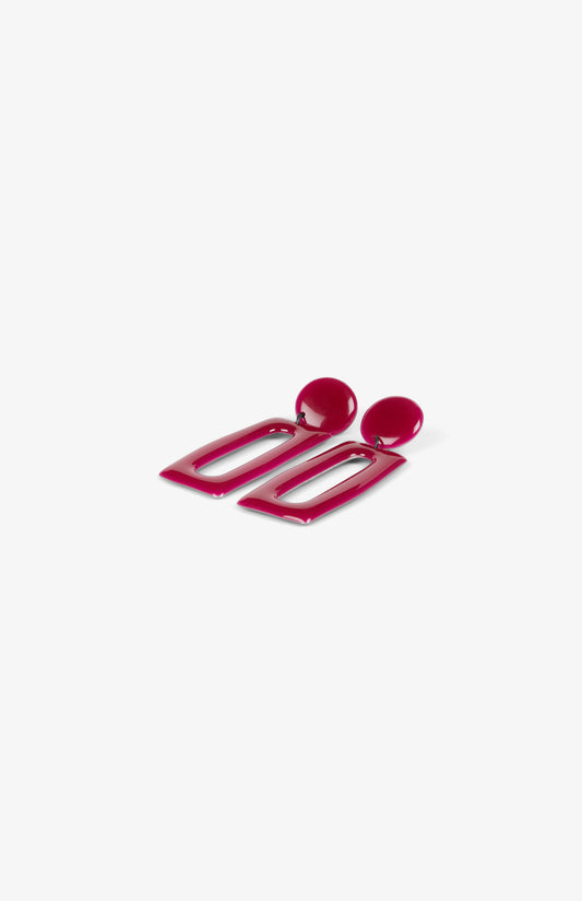 Boucles d’oreilles rectangles - Prune