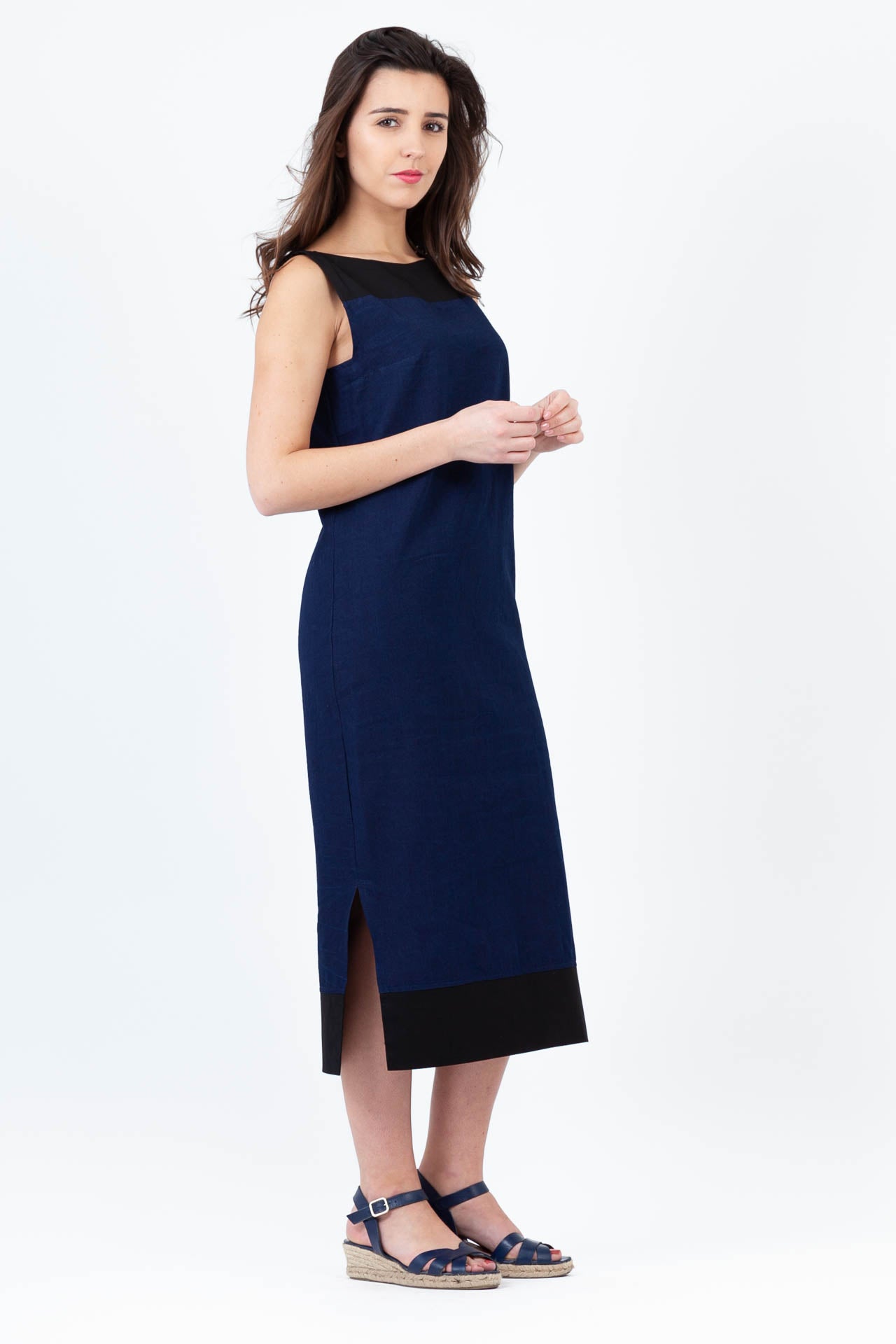 Robe Bateau Bleu de Chine et Popeline Noire