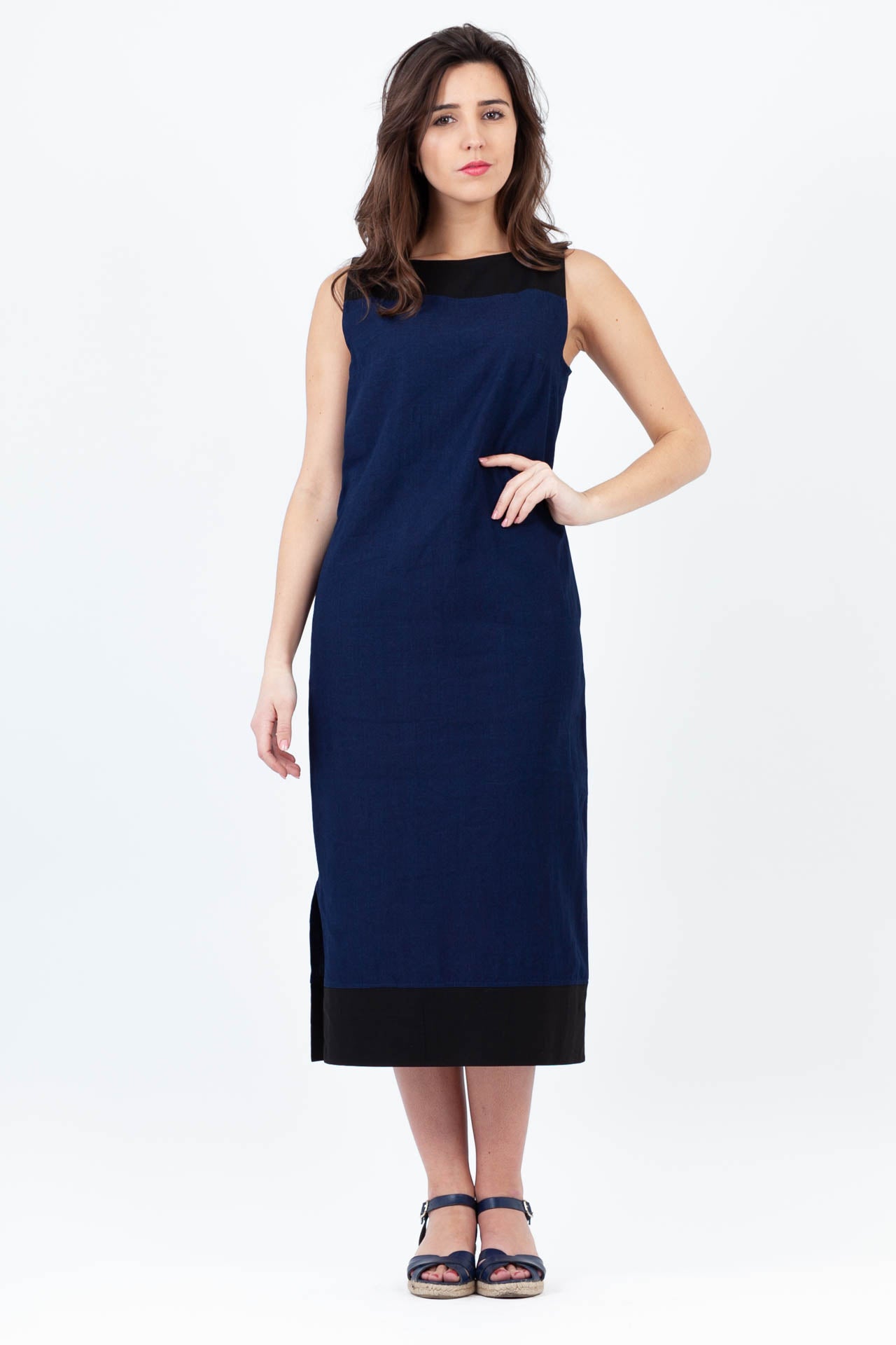 Robe Bateau Bleu de Chine et Popeline Noire
