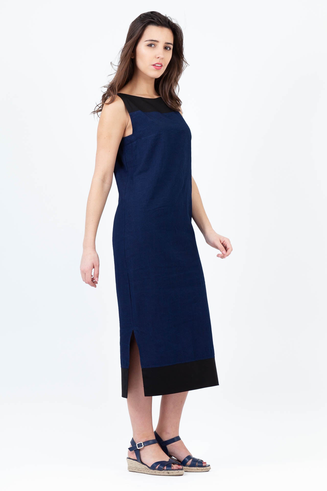 Robe Bateau Bleu de Chine et Popeline Noire