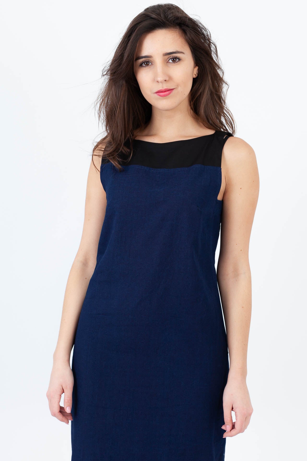 Robe Bateau Bleu de Chine et Popeline Noire