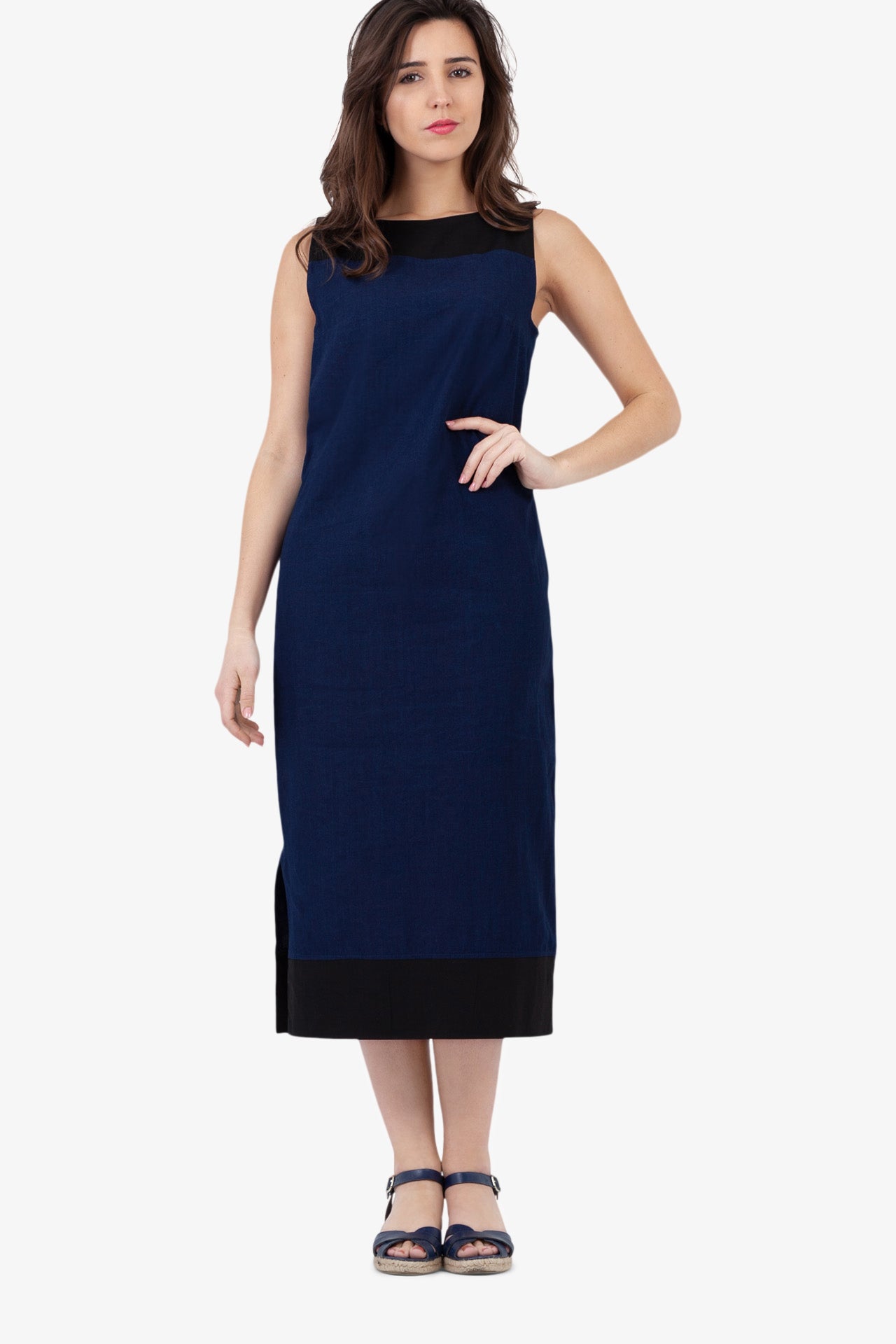 Robe Bateau Bleu de Chine et Popeline Noire
