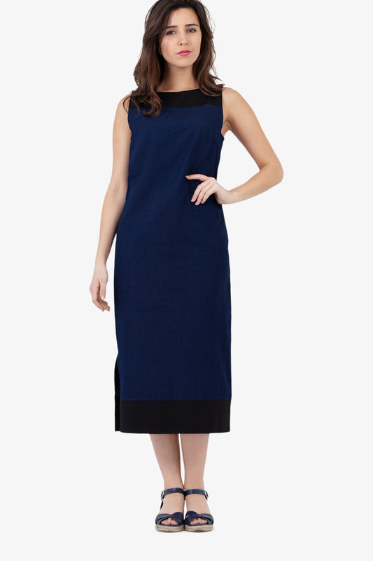 Robe Bateau Bleu de Chine et Popeline Noire